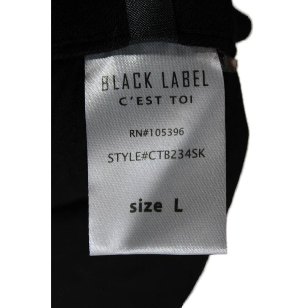 Black Label Womens Straight Pencil Skirt Black Button Cotton Blend Size L - Picture 5 of 7